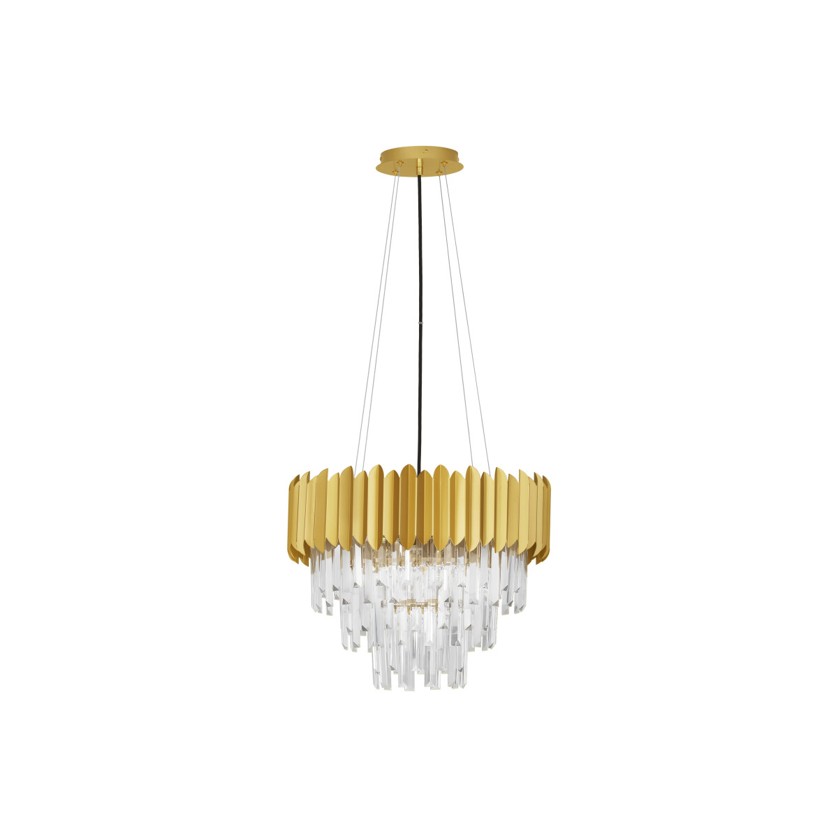 5212017434968 - Nova Luce Pendelleuchte Magnolia in Gold und Transparent E14 - yellow