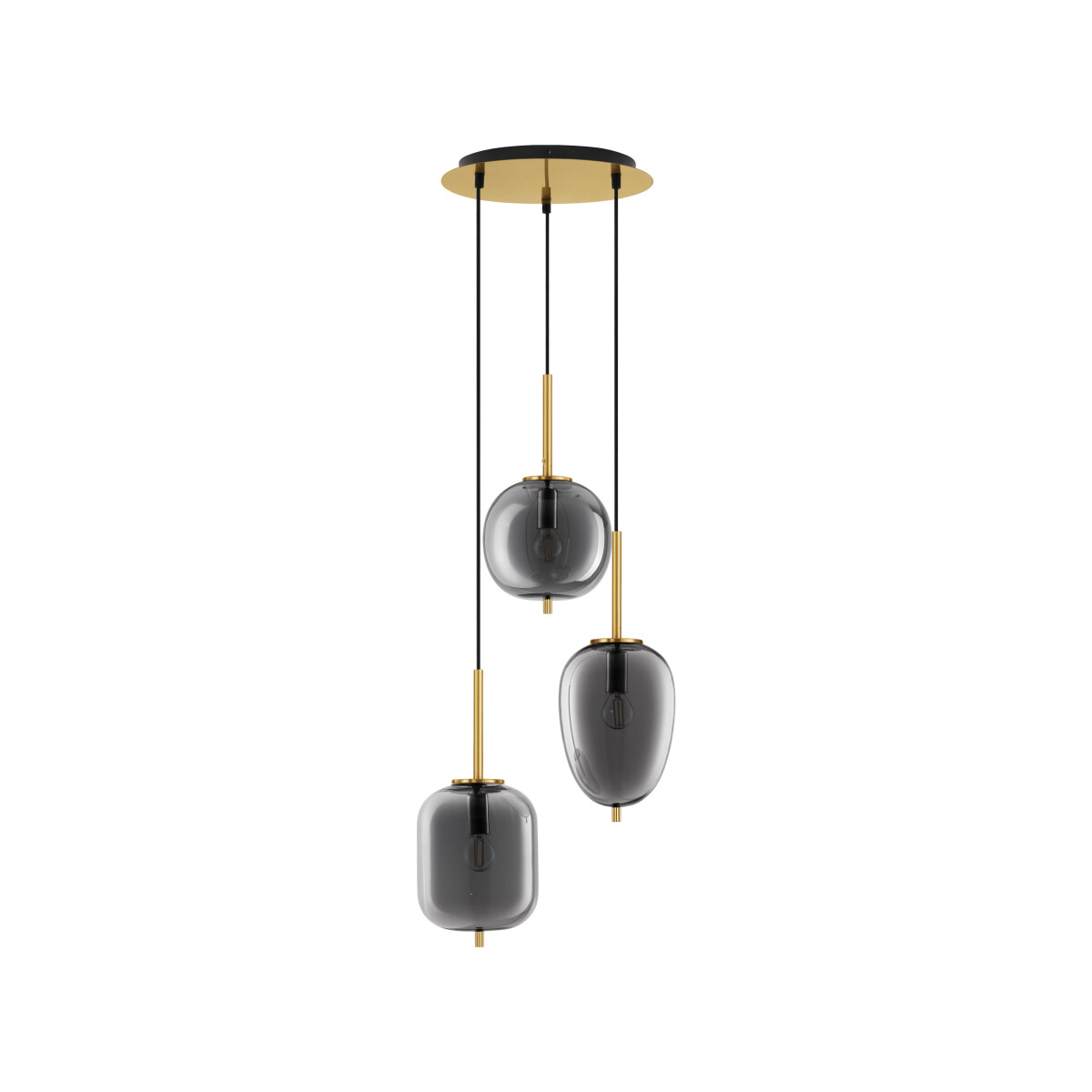 5212017445520 - Pendelleuchte Lato in Schwarz-transparent und Gold E27 - black - Nova Luce