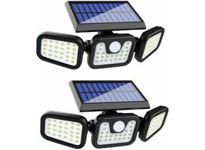 5328835034089 - Solarlampe für den Außenbereich (2er-Pack) 74 LED wasserdicht IP65 360° Weitwinkelbeleuchtung Solarleuchte mit Bewegungssensor für Garten