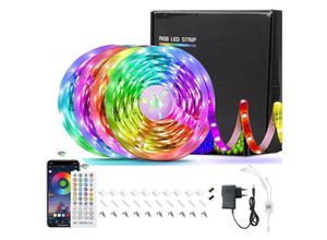 5328835169514 - LED 20M LED RGB LED Schlafzimmer Mehrfarbiger flexibler Lichtstreifen gesteuert über Smartphone-APP Synchronisierung mit