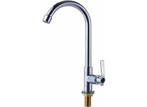 5328835175393 - Kaltwasser-Spültischarmatur Einhebelmischer hoher Lichtbogen Einhebelmischer Deckmontage Edelstahl-Barhahn für Küche Garten Außenbereich