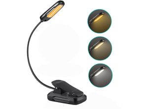 5328835205540 - Leselampe teampd 9 LEDs Leseleuchte usb wiederaufladbare Cliplampe 360° flexibler Hals 3 Farbtemperaturen (Weiß Warm Warmweiß) Mini-Nachtlicht