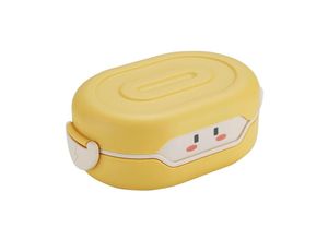 5328835209197 - Snackbox für Kinder – Lunchbox mit 2 Fächern – BPA-freie Bento-Box – für Schule und Kindergarten – 780 ml (gelb 1 Stück)