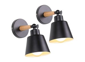 5328838033218 - Jalleria 2 Packungen Vintage-Industrie-Wandleuchten Deckenleuchten E27-Metall verstellbare Retro-Innenwandlampe für Schlafzimmer Küche