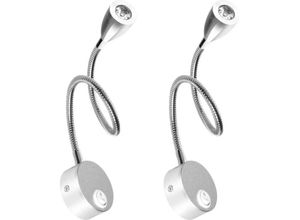 5328838038503 - Jalleria - Nachttischlampe Wandlampe 2 Lichter led Leseleuchte Schwanenhalsleuchte 3W 3000K Warmweiß Leselampe