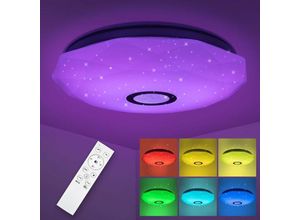 5328838044863 - 36 Watt 30 cm Sternpunkt bunte Bluetooth-Musik-APP + Fernbedienung (220 V) Stil 2 runde LED-Deckenleuchte Schlafzimmerleuchte LED-Licht für 5328838044863 - 36 Watt 30 cm Sternpunkt bunte Bluetooth-Musik-APP + Fernbedienung (220 V) Stil 2 runde LED-Deckenleuchte Schlafzimmerleuchte LED-Licht für