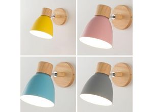 5328838051854 - Jalleria - Nordic Metall Eisen Macaron Schlafzimmer Nachttischlampe Moderne einfache-rosa Kinderwandlampe