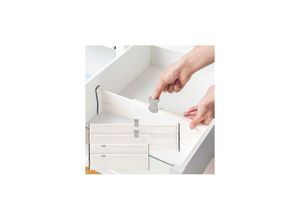 5328838162291 - Schubladenteiler-Aufbewahrungsbox Set mit 4 verstellbaren Schubladenteilern kreativen Regalteilern geeignet für Kommode Badezimmer Küche und Büro
