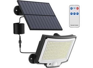 5328838178834 - Solarlampe für den Außenbereich mit Bewegungsmelder [228 LED 3 Modi] Solarleuchte für den Außenbereich mit Fernbedienung IP65 wasserdicht