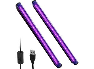 5328838181377 - Stück Schwarzlichtleisten tragbares Schwarzlicht UV-LED-Röhre Schwarzlicht violette Lampe LED-UV-Röhre mit Stecker für Partys fluoreszierende