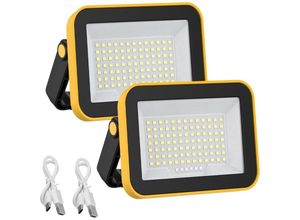 5328838181513 - Wiederaufladbarer LED-Flutlicht tragbarer USB-LED-Baustellenfluter 4000 mAh Arbeitsleuchte mit 5 Modi für Camping Baustelle Garage Werkstatt