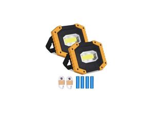 5328838185252 - Jalleria - 30 w 2000 lm wiederaufladbarer LED-Flutlicht für Baustelle Arbeitslichtleiste 3 Modi tragbare Laterne USB-LED-Strahler für Camping