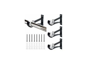 5328838197651 - 4er-Pack Gardinenstangenhalterungen aus Aluminiumlegierung 46-Zoll-Gardinenstangenhalterung rostfreie Gardinenstangenhalterung mit Schrauben und