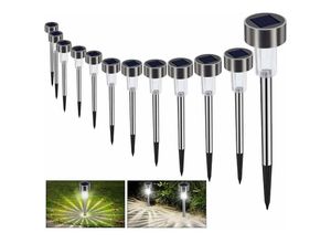 5328840444279 - Tigrezy - 12 stücke solar rasen licht garten hof boden stecker licht regendicht led gras kleine röhre licht garten villa nacht licht