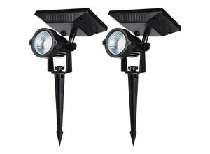 5328840444606 - Tigrezy LED-Solar-Bodenleuchte wasserdicht für Garten Landschaft Rasen Strahler (2 Stück warmes Licht)