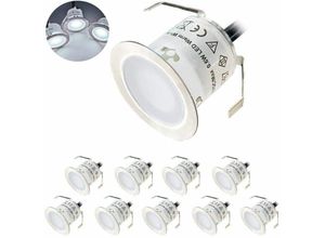 5328840444927 - Tigrezy – Packung mit 10 Mini-LED-Einbaustrahlern für den Außenbereich – IP67 wasserdicht – Tageslichtweißes Licht 4500 K – Stehlampe 32 mm 06 W