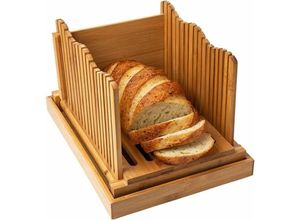 5328840501590 - Tigrezy - Brotschneider für selbstgebackenes Brot – Holzschneidebrett mit Streuselhalter – faltbarer und kompakter Brotschneider – dünne oder dicke