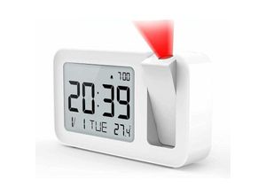 5328840501828 - Deckenprojektor-Wecker digitaler Wecker mit 180°-Projektion Innenthermometer 4 einstellbare Helligkeit Lautstärkeregelung - Tigrezy