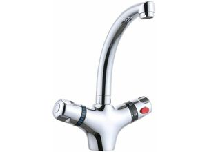 5328840502917 - Tigrezy Waschbecken-Wasserhahn Waschbecken-Wasserhahn Thermostat-Mischbatterie Küchenarmatur 360° drehbar Badezimmer-Waschbecken-Wasserhahn für