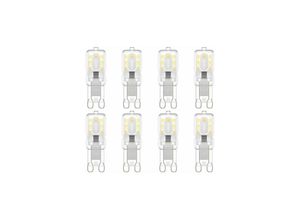 5328840510295 - Tigrezy - 8er Set G9 led Leuchtmittel G9 led 220V Naturweiß 5500K 3W Halogen Äquivalent 30W [Energieklasse e]