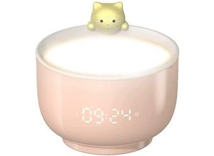 5328840519083 - Tigrezy - Kinderwecker für Mädchen süßer Katzenwecker mit Touch-Wecker LED-Nachtlicht Schlummerfunktion USB-Aufladung personalisierter Wecker