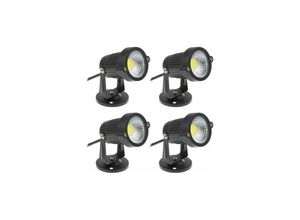 5328840526913 - Set mit 4 Cob-LED-Strahlern 5 w 220 v verstellbare Gartenstrahler Außenbeleuchtung Gartenterrasse Kaltweiß - Tigrezy