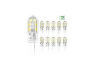 5328840532570 - Tigrezy – G4-LED-Leuchtmittel 2 W 20 W entspricht Halogenlampen Warmweiß 3000 K 200 lm 12 x SMD 12 V AC DC 10 Stück [Energieklasse A+]