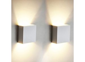 5328840536677 - Tigrezy - 2 Stück 6W LED-Wandleuchte Wandleuchte Up Down Innenwandleuchte Moderne Aluminium-Beleuchtungskörper für Wohnzimmer Schlafzimmer Badezimmer