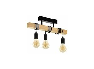 5328840540247 - Tigrezy Deckenlampe 3 Vintage 3-flammige Deckenleuchte im Industriedesign für Wohnzimmer Schlafzimmer und Flur E27-Fassung，Farbe Schwarz