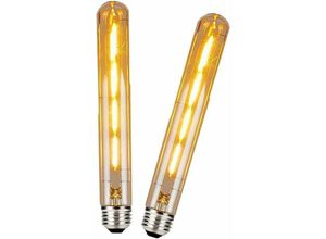 5328840540865 - Tigrezy - 2 Packungen T30 E27 lange Röhren-LED-Glühbirne Edison Retro Vintage dekorative Röhrenlampen 4 w (ersetzt 40 w Schraub-Halogenbirne) T30