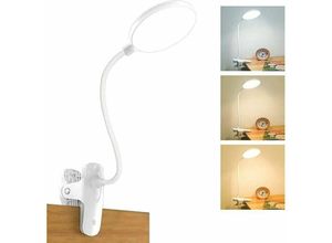 5328840541046 - Tigrezy Wiederaufladbare kabellose LED-Schreibtischlampe 3 Farben und 3 einstellbare Intensitäten USB-Touch-Nachttischlampe mit Clip für Kinder 20