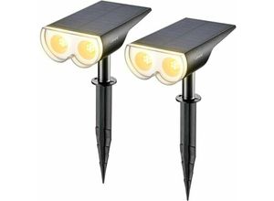 5328840542395 - Tigrezy Solarstrahler für den Außenbereich Linkind LED-Solarleuchten wasserdicht IP67 650 lm verstellbarer Solarstrahler mit 2 Beleuchtungsmodi