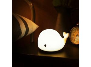 5328841900743 - Niedliches Wal-Nachtlicht für Kinder Kawaii-Baby-Nachtlicht mit 7 farbwechselnden LEDs Tippsteuerung Nachtlampe für Babyzimmer wiederaufladbar