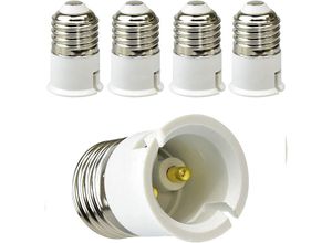 5328841914764 - 5er-Pack E27-auf-B22-Adapter für LED-Lampen und Halogenlampen E27-Sockel-Konverter maximale Leistung 200 w 0–250 v 120 Grad hitzebeständig