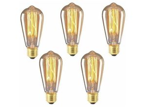 5328841914788 - Lablanc - E27 ST64 Glühbirne 40 w Warmweiß 2200 k ac 220 v Retro-Glühlampe E27 Filament Vintage-Lampe für dekorative Beleuchtung 5 Stück –