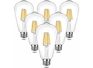 5328841914870 - LaBlanc – 6 Stück Vintage-LED-Edison-Glühbirne 90–265 V 6 W (entspricht 60 W Glühlampe) E27-Glühbirne 600 lm 2700 K LED warmweiß ST64