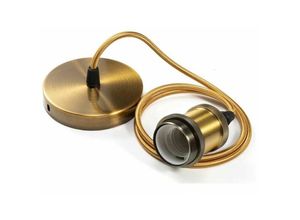5328841915075 - Metall-Pendelleuchte Hängelampe E27-Lampenfassungen mit Kabel verstellbare bronzefarbene geflochtene Decken-Pendelfassung für Deckenbeleuchtung