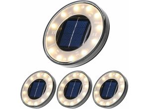 5328841915549 - Lablanc - LED-Solar-Bodenleuchte 4 Stück Tomshine 12 LEDs Solar-Außenbeleuchtung wasserdicht IP68 Straßenlaternen vergrabenes Licht für Weg