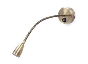 5328841915877 - LaBlanc – 1 Stück Bronze-Wand-Leselampe 3 W 3000 K flexibel verstellbare Hals-Wandlampe Aluminium-Schreibtischlampe Nachttischlampe mit Schalter