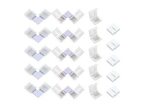 5328841916539 - WAY - 4-poliges RGB-LED-Eckverbinder-Set – mehrfarbig – für 4-poliges smd 5050 (10 mm) wasserdicht und nicht wasserdicht