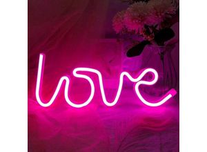 5328841916560 - LED-Neonschild Love rosa Liebes-Neonlichter Wanddekoration usb- oder Batterie-LED-Neonschild für Babyzimmer Muttertag Weihnachtsgeschenk