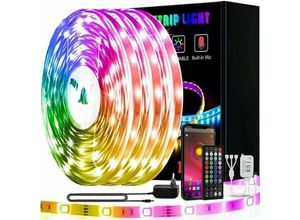 5328841916614 - Lablanc - led 15M mehrfarbiger RGB-LED-Streifen App-Steuerung LED-Band mit 44-Tasten-Fernbedienung Synchronisierung mit