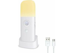 5328841917109 - Lablanc - Innen-Bewegungsmelder-Licht mit Sockel dimmbares USB-LED-Nachtlicht