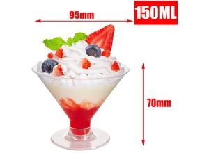 5328841934359 - Lablanc - 50er-Pack Dessertbecher – perfekte Moussebecher Eisbecher offene Mini-Dessertbecher – transparente Einweg-Weingläser aus Hartplastik