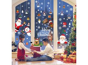 5328843538739 - Jalleria - 218 Stück Weihnachts-Fensteraufkleber Weihnachtsdekoration Fensteraufkleber diy abnehmbarer wiederverwendbarer PVC-Fensteraufkleber