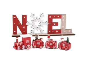 5328843538838 - Jalleria - Holz-Weihnachtszug Holzbuchstaben-Ornament Holz-Weihnachtsdekoration Weihnachtstisch Weihnachtskugel Buchstabe Weihnachtsgeschenk