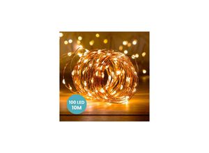 5328843539347 - Jalleria - 10 m Kupfer-LED-Girlande – 100 LEDs LED-Lichtgirlande – LED-Girlande für Schlafzimmerdekoration Weihnachtsdekoration poetische und