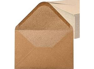 5328843544792 - Jalleria - Home Deco Briefumschläge (100 Stück) altes Kraftpapier ohne Fenster - C6-162 x 114 mm Briefumschläge schließen