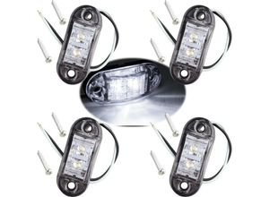 5328843584613 - Jalleria - 4 Stück weiße IP65 12 V 24 v ovale LED-Seitenmarkierungsleuchten vordere Rückleuchten Lampen universelle Positionsanzeige für