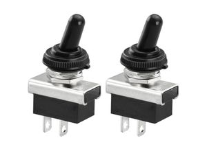 5328843593011 - Jalleria - Metall-Flip-Wippschalter 12V 25A spst Ein Aus 2 Positionen 2 Pin für Auto-Armaturenbrett-Licht mit wasserdichter Kappe